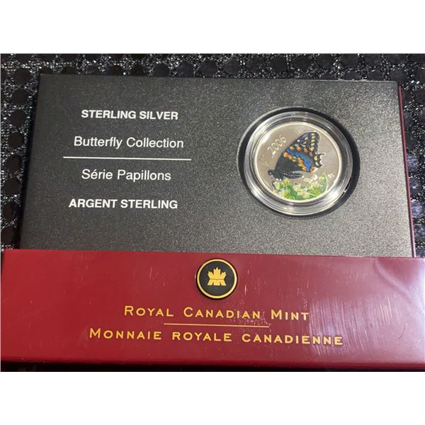 2006 Royal Canadian Mint Sterling Silver 50-Cent Butterfly Coin, Short-Tailed Swallowtail
