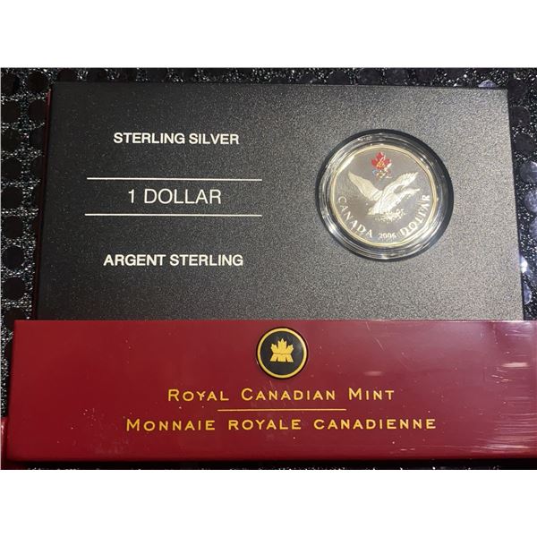 2006 Royal Canadian Mint Sterling Silver $1 Olympic Proof Coin with Case