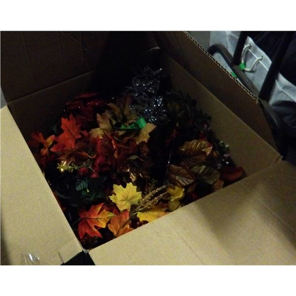 UNCLAIMED STORAGE:  BOX C/W ARTIFICIAL FLOWERS