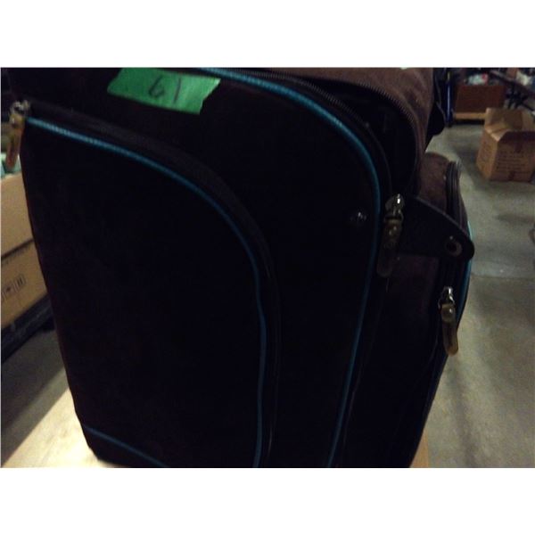 UNCLAIMED STORAGE:  ROLLING SUITCASE C/W HAND BAGS