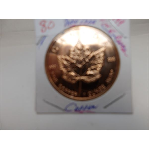 999 FINE MAPLE LEAF COPPER COIN (1 OUNCE)