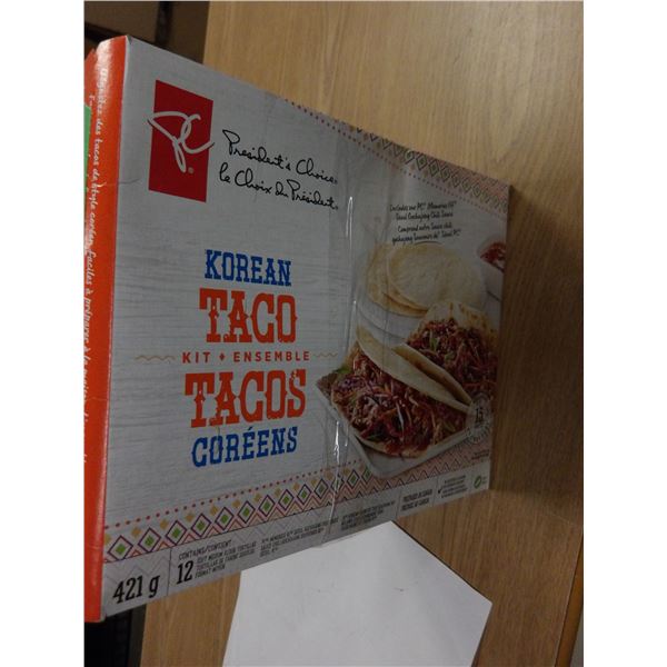 SHELF PULLS (AS IS):  2 SOFT TACO KITS & 1 KOREAN TACO KIT