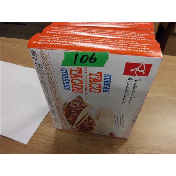 SHELF PULLS (AS IS):  3 KOREAN TACO KITS