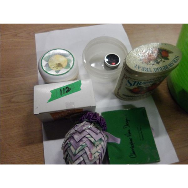 ESTATE:  PAIL C/W COOKIE STAMP ORNAMENTS, ETC
