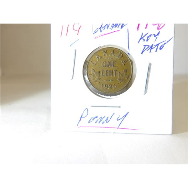 1926 CANADA KING GEORGE V PENNY