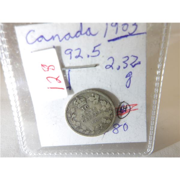1903 CANADA KING EDWARD VII KEY DATE SILVER DIME