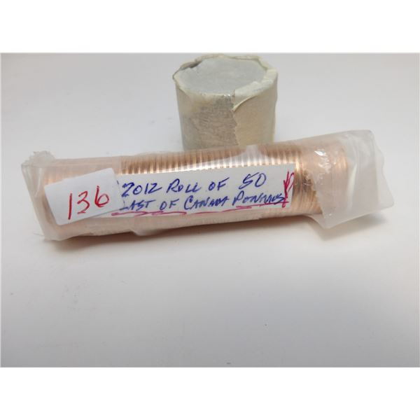 2012 ROLL OF 50 LAST OF CANADA RARE PENNIES