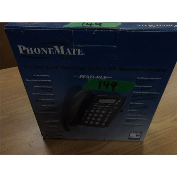 SHELF PULLS (AS IS):  2 LINE PHONEMATE PHONE SYSTEM