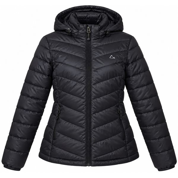 Paradox Women's Black Hooded Packable Down Jacket