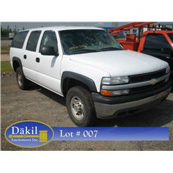 2001 CHEVROLET C2500 SUBURBAN, 