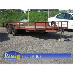 16' TANDEM AXLE TRAILER (BILL OF SALE ONLY NOT TITLE);; 