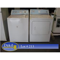 NEW AMANA DRYER, NEW AMANA WASHING MACHINE; 