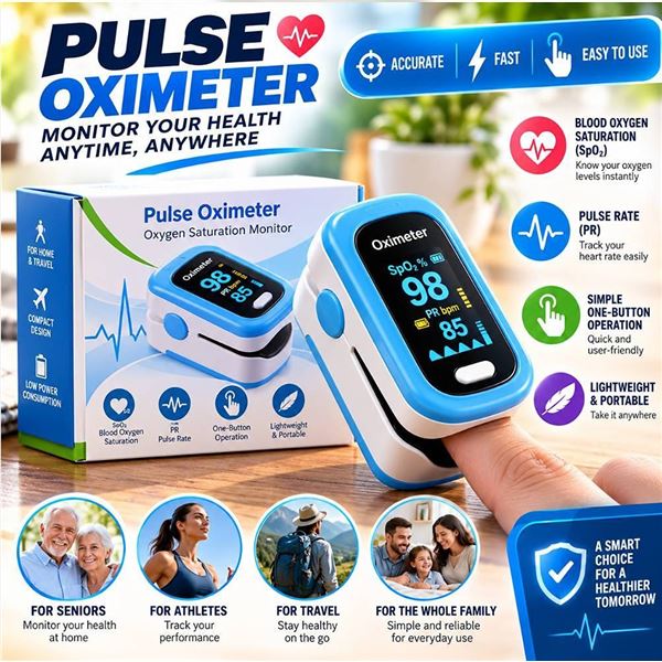 Portable Finger Pulse Oximeter in Box