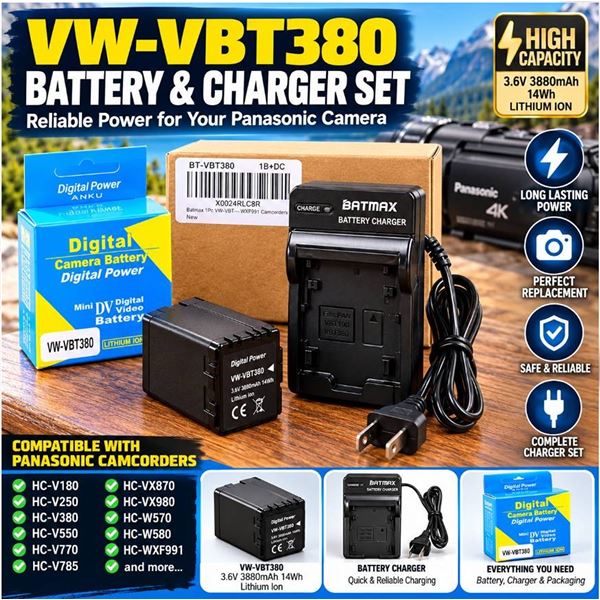 Batmax VW-VBT380 Battery Charger Set
