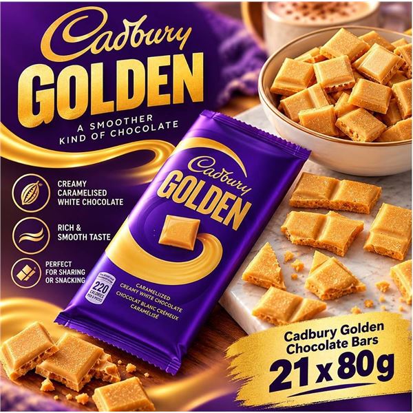 Cadbury Golden Chocolate Bars 21x80g