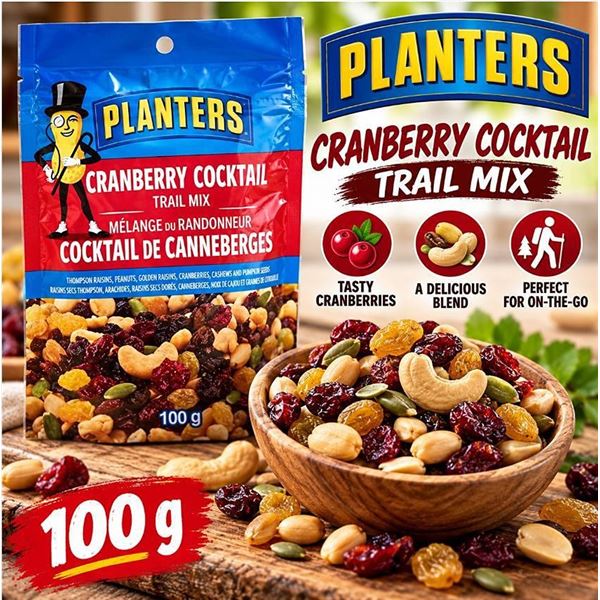 Planters Cranberry Cocktail Trail Mix 12x100g