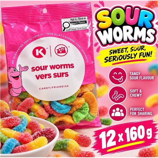 CFK Sour Worms 12 x 160g Candy Pack