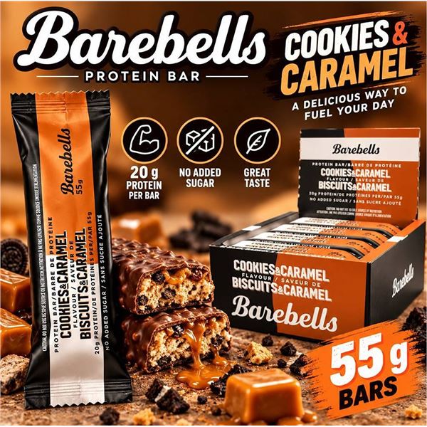 Barebells Cookies Caramel Protein Bars 12x55g