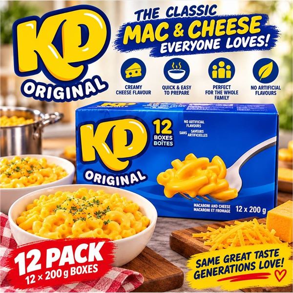 Kraft Dinner Original Macaroni 12x200g Canada
