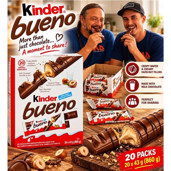 Kinder Bueno Hazelnut Bars 20-Pack 860g