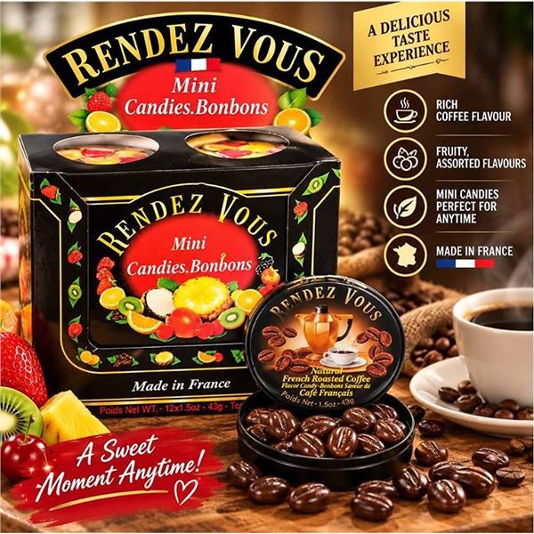 2 Boxes Rendez Vous French Candies 12 Tins/ box