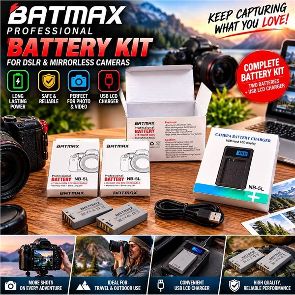 BATMAX BT-NB-5L Lithium Camera Battery New