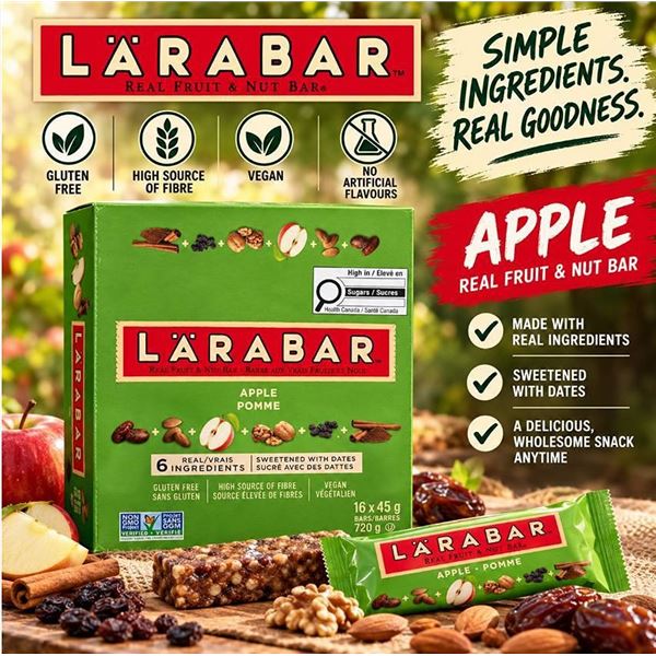 LÃ„RABAR Apple Vegan Snack Bars 12x45g