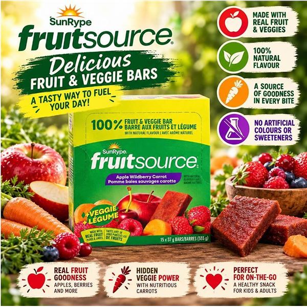 SunRype FruitSource Apple Wildberry 15x37g