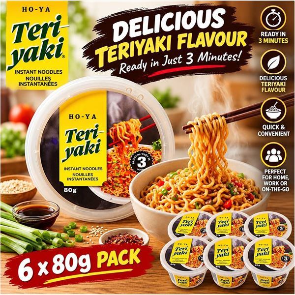HO-YA Teriyaki Instant Noodles 6x80g