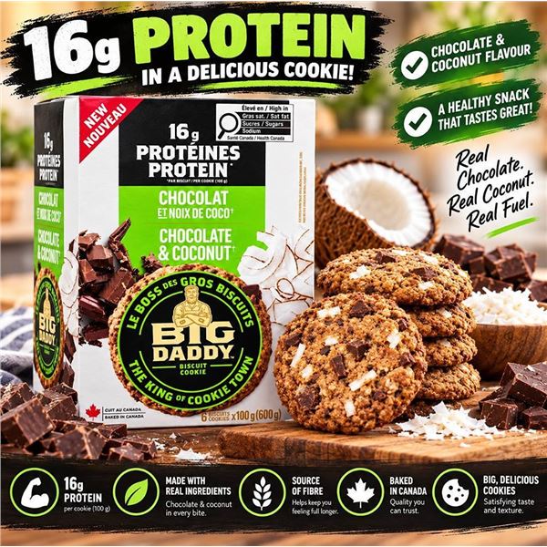 Big Daddy Chocolate Coconut Protein Cookies 6x100g