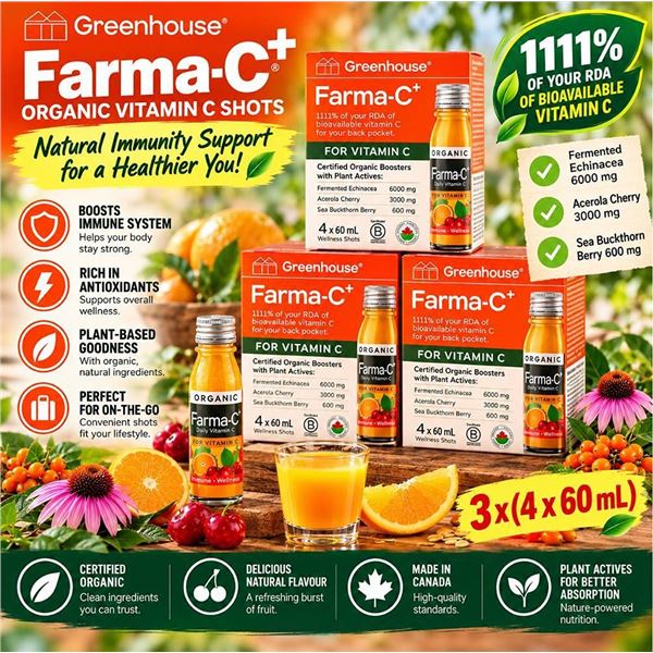 Greenhouse Farma-C+ Organic Vitamin C Juice 3x (4x60ml)