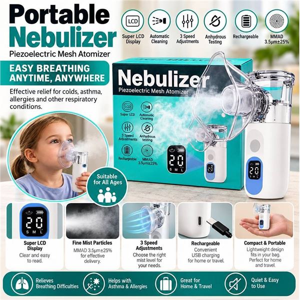 Portable Mesh Nebulizer Piezoelectric Atomizer