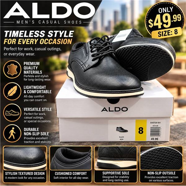 ALDO Black Dress Shoes Size 8 With Box