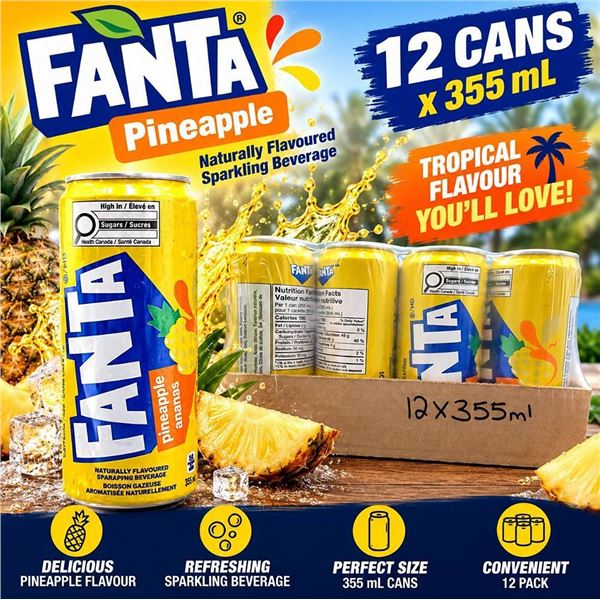 Fanta Pineapple 12 x 355ml Cans