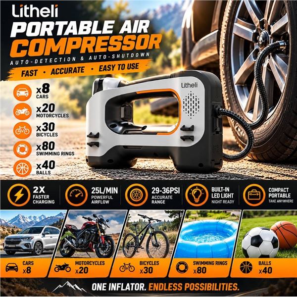 Litheli U20 Cordless Inflator with Battery