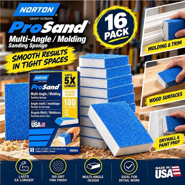 Norton ProSand Molding Sanding Sponge Box 16ct