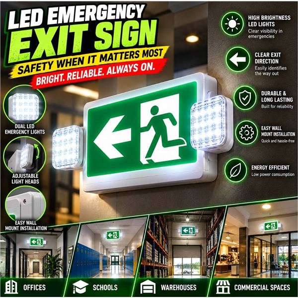 Qllite Combo LED Running Man Sign PCRM1W-G