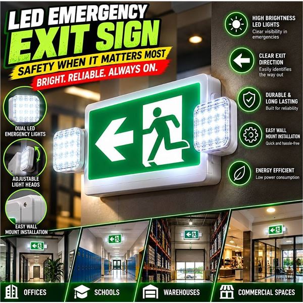 Qllite Combo LED Running Man Sign PCRM1W-G