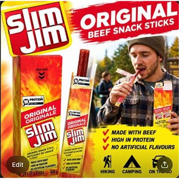 Slim Jim Original Spicy Sausage Snack 24x27.5g