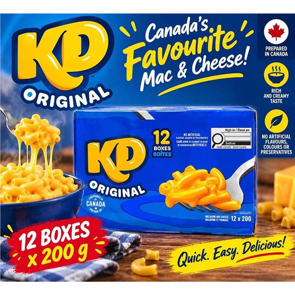 Kraft Dinner Original Macaroni 12 Box Pack x 200g