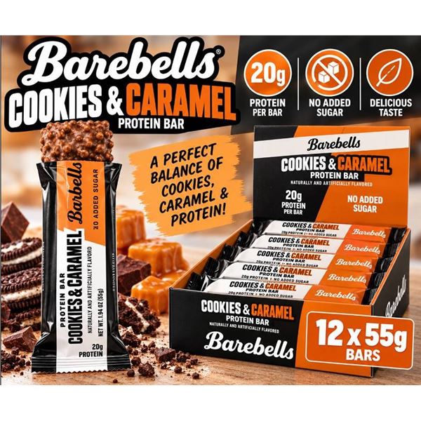 Barebells Protein Bars Cookies & Caramel 12 Pack x 55g