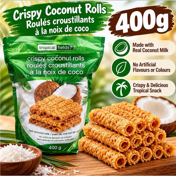 Tropical Fields Crispy Coconut Rolls 400g