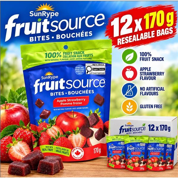 SunRype FruitSource Apple Strawberry 12x170g