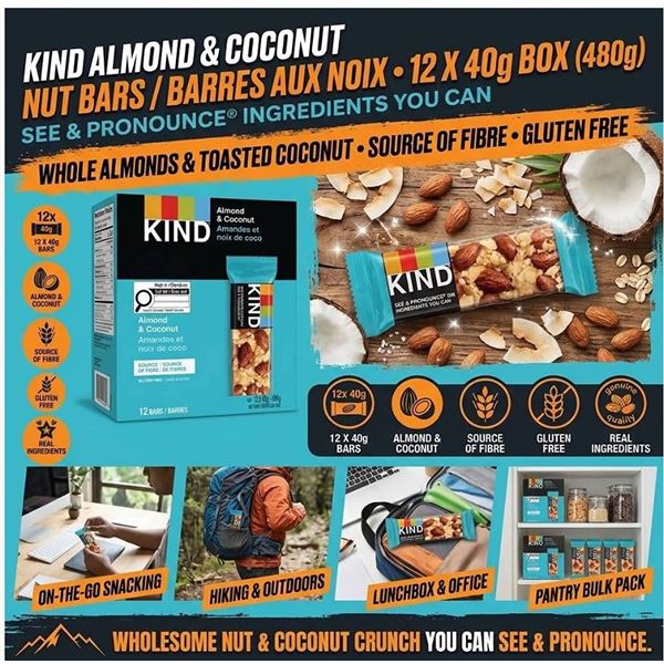 KIND Almond & Coconut Bars 12 x 40g