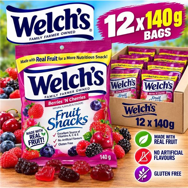 Welch's Fruit Snacks Berries 'N Cherries 12x140g