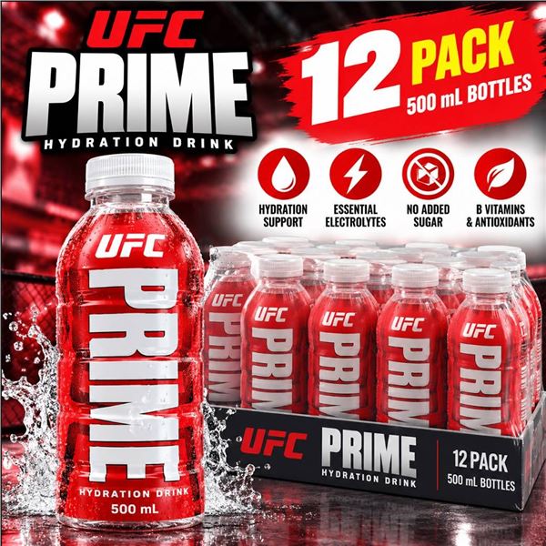 UFC Prime Hydration Drink 12 Pack 500mL Bottles