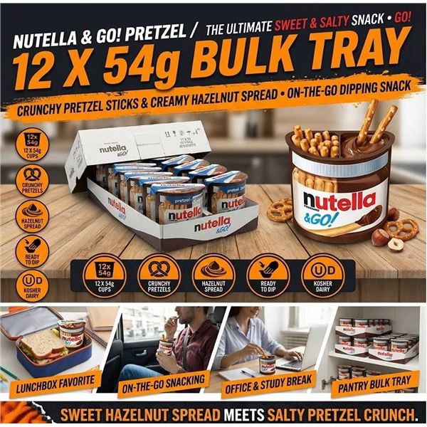 Nutella & Go! Pretzel Sticks, 12 x 54g Packs