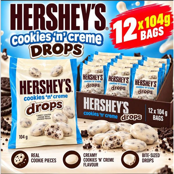 Hershey's Cookies n Creme Drops 12 x 104g