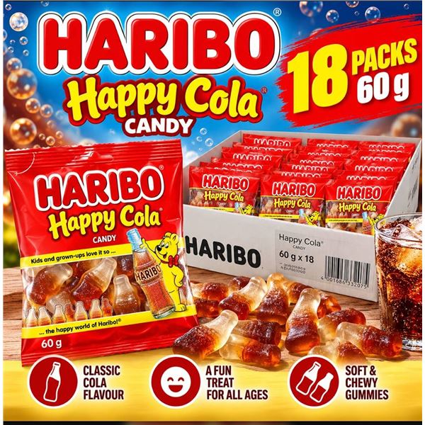 Haribo Happy Cola Candy 60g Pack x 18