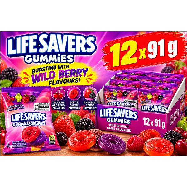 Lifesavers Wild Berries Gummies 12 x 91g Bags